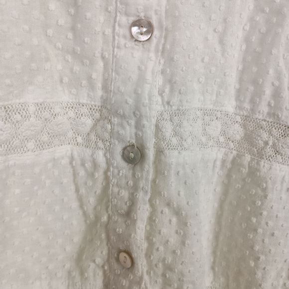 Love Shack Fancy Rochelle Top Small White Lace Puffy Long Sleeve Boho Whimsical - Picture 8 of 11